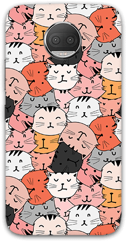 Hand Drawn Cats Moto G5s Plus Mobile Case - Drawing (600x600), Png Download
