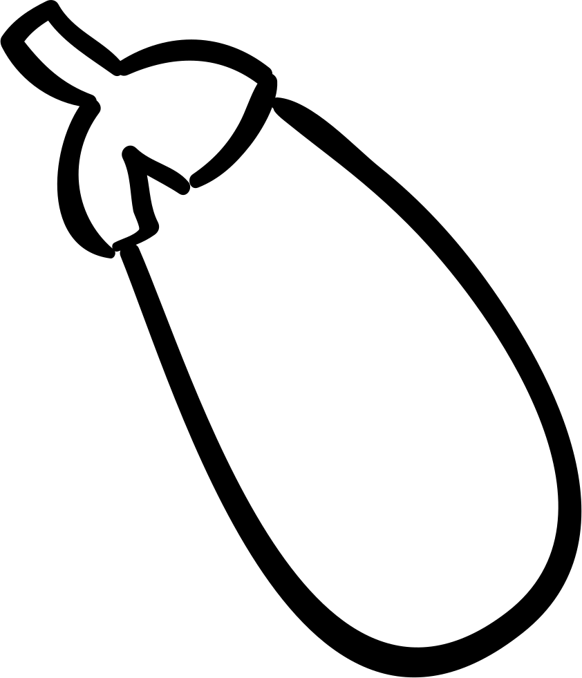 Eggplant Hand Drawn Vegetable - Outline Picture Of Vegetables (842x981), Png Download