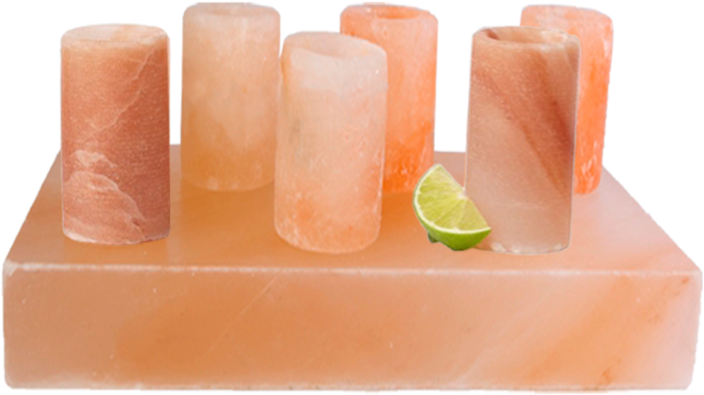 Himalayan Tequila Shot Glasses Set Of Four Plus Free - Charcoal Companion Himalayan Salt Plate (1024x681), Png Download