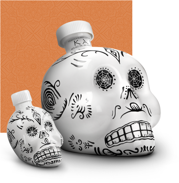 Blanco - Kah Tequila Blanco White Skull 0,7 L Mexico (574x600), Png Download