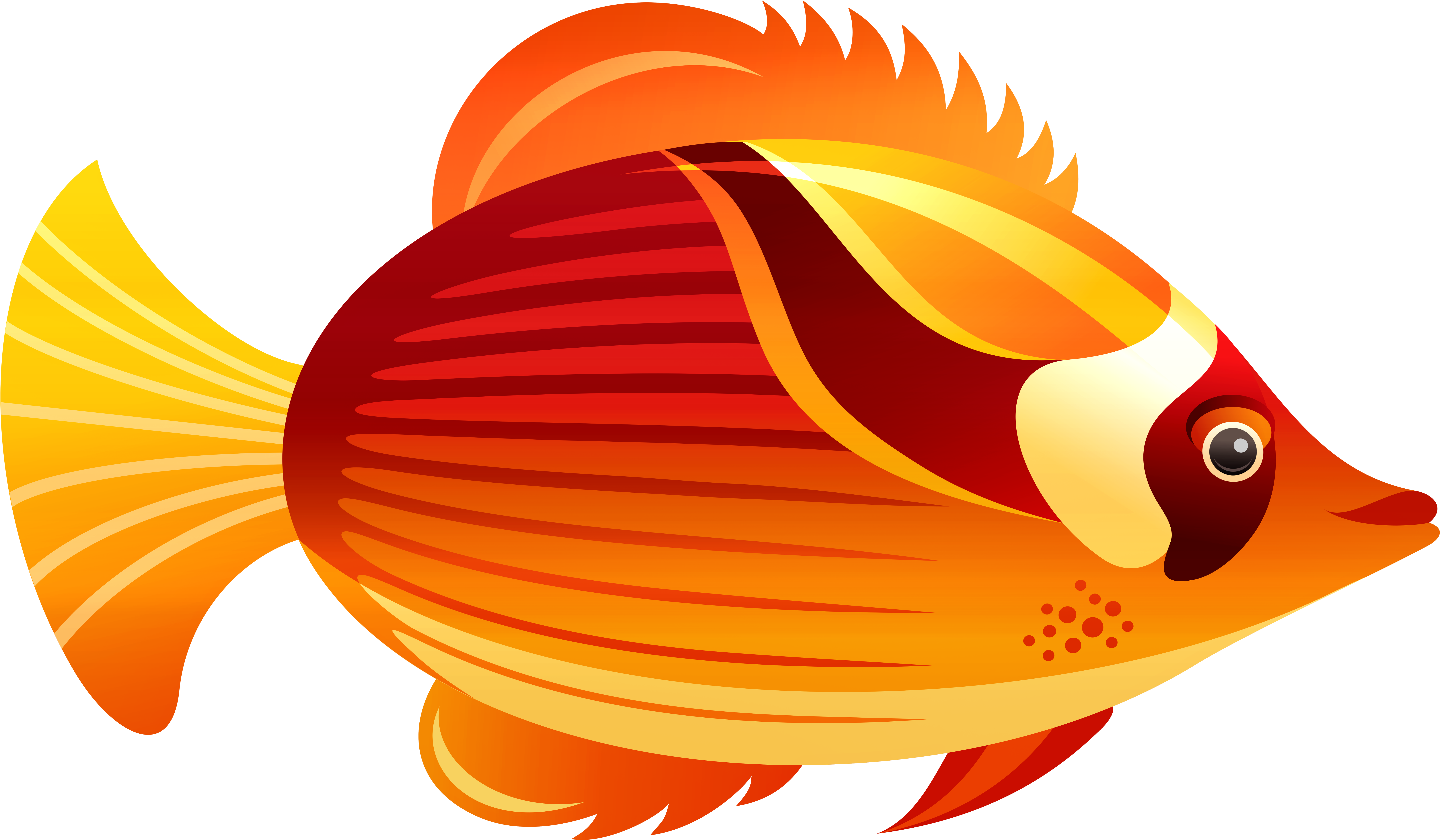 Orange Fish Png Clip Art (8000x4686), Png Download