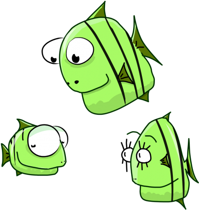 Family,cartoon Character,green,striped, - Five Frantic Frogs Fled From Fifty Fierce Fishes (500x500), Png Download