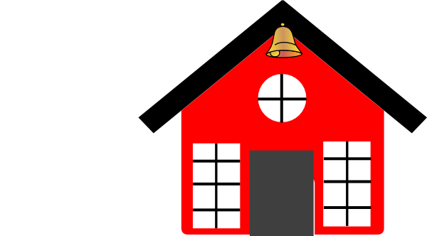Old House Clipart Png Cartoon - School Bell Clip Art (600x332), Png Download