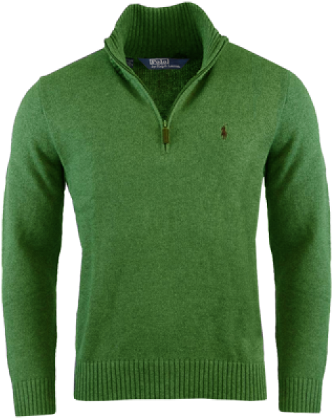 ~ralph Lauren Polo Half Zip Custom Fit Green Sweater - Green (600x600), Png Download