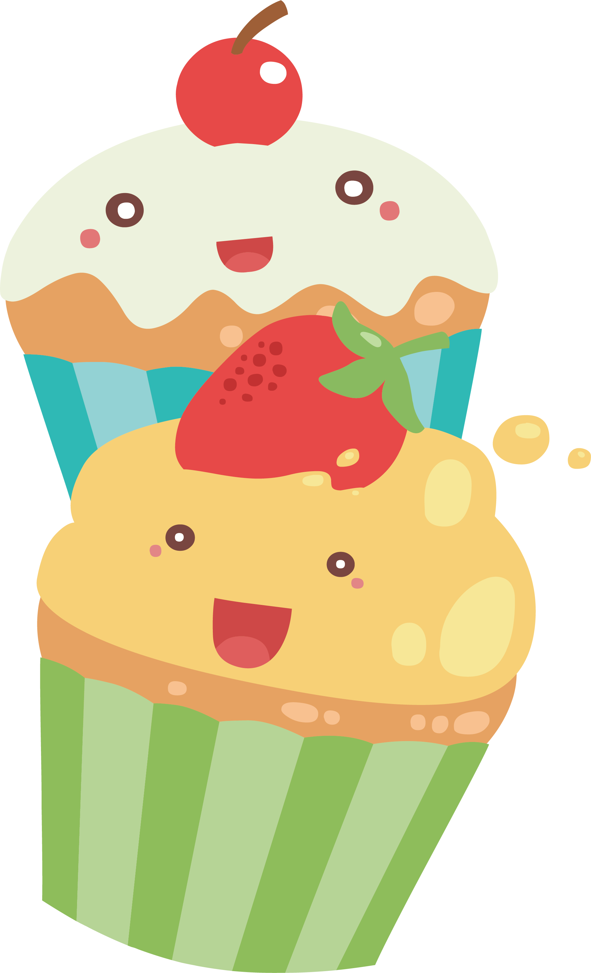 Torta Muffin Cute Cupcakes - Cute Cupcakes Png (1933x3180), Png Download