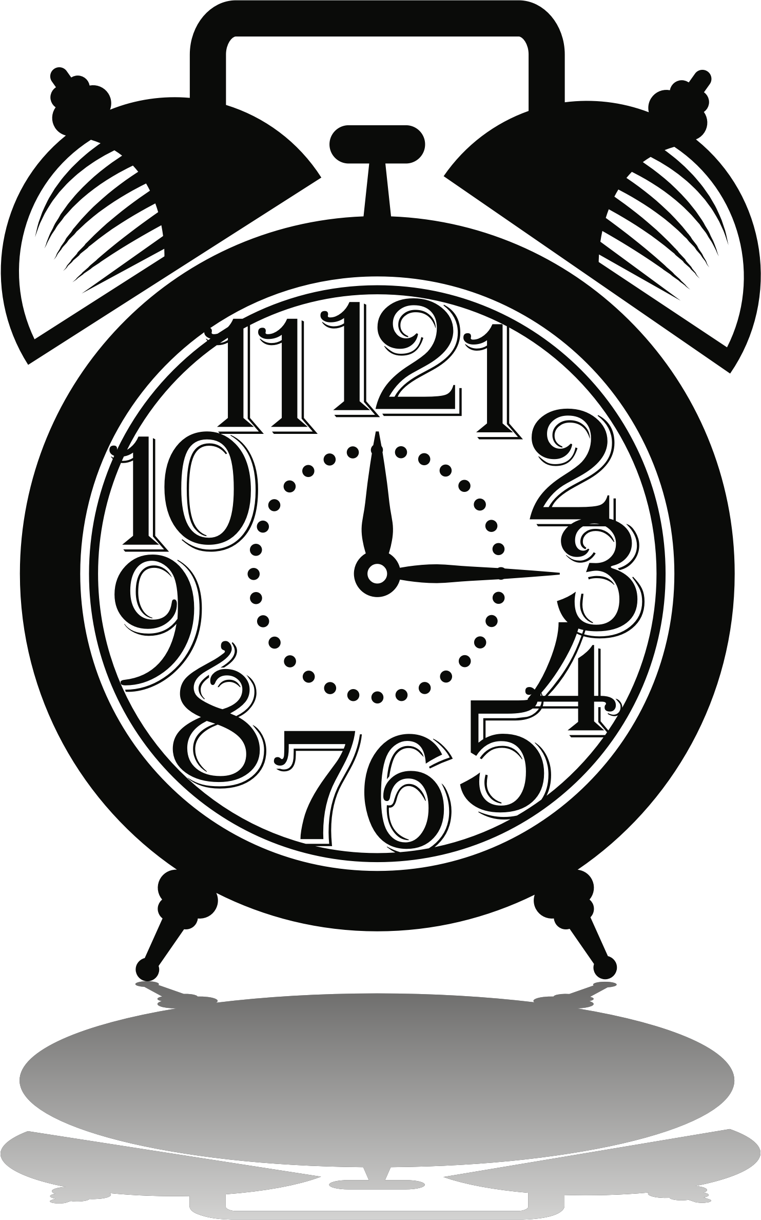 Big Image - Analog Clock Silhouette (1483x2376), Png Download