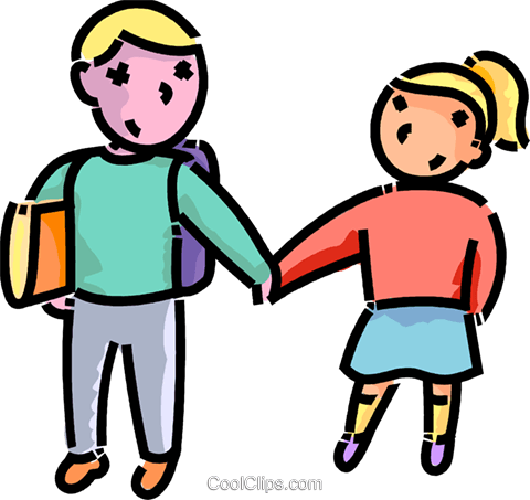 Brother An Sister On The Way To School Royalty Free - Brother And Sister Png (480x453), Png Download