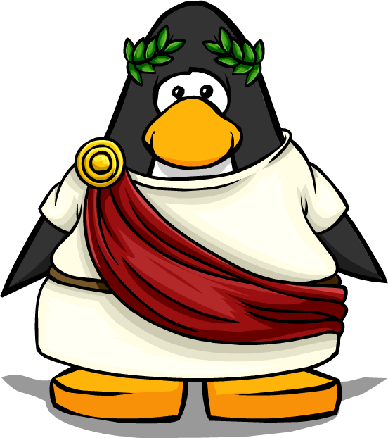 Roman Toga Player Card - Club Penguin Toga (552x622), Png Download