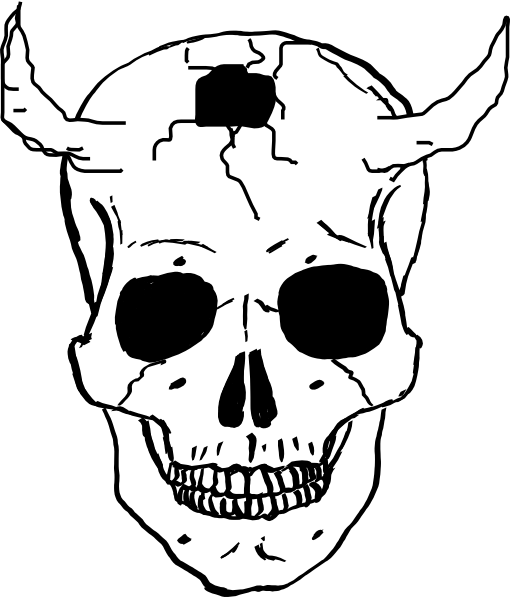 Demon Skull Clip Art - Skull Clipart (510x597), Png Download