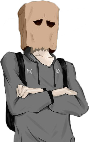 Аниме Парень С Пакетом На Голове (360x571), Png Download