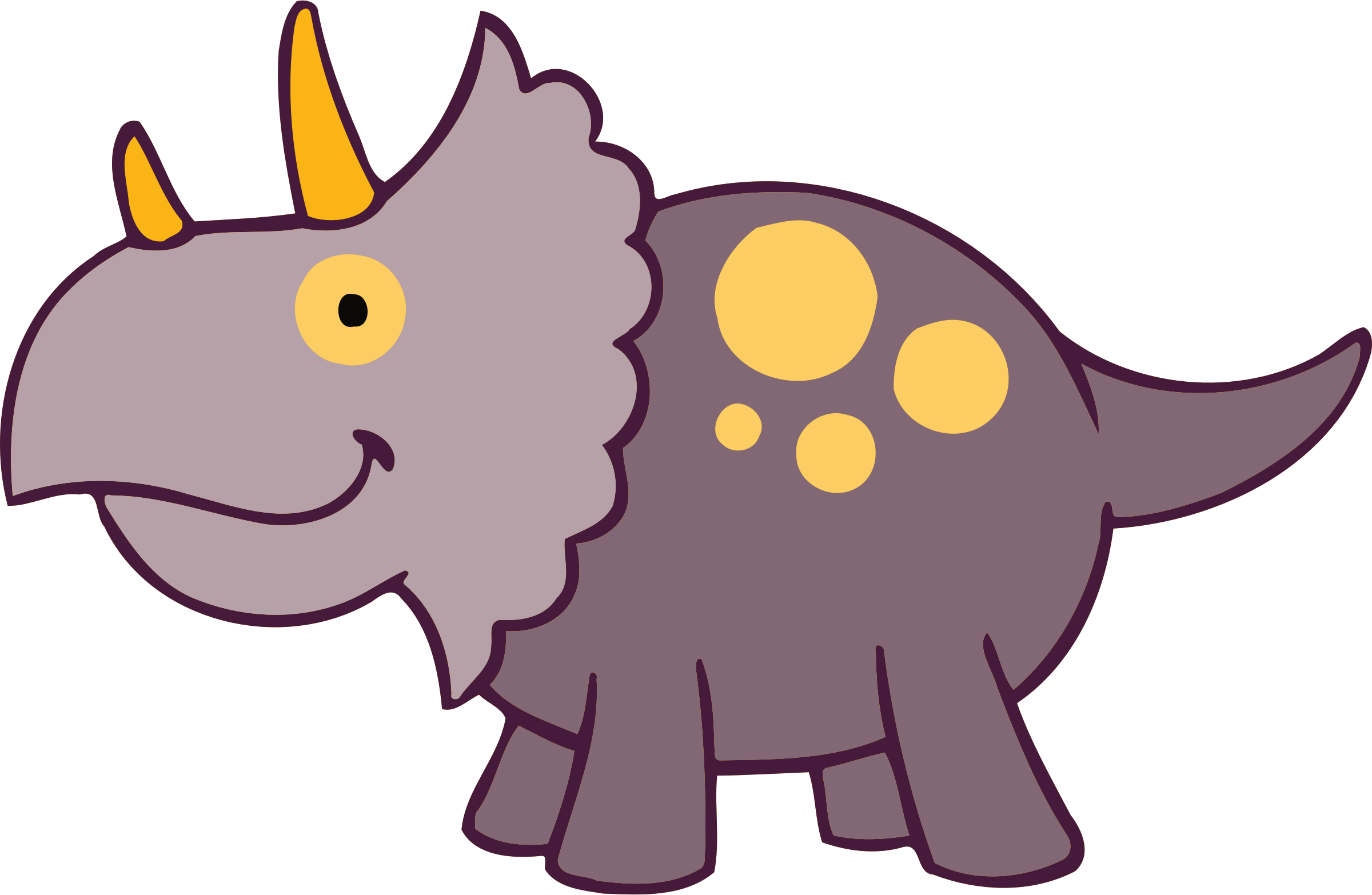 Triceratops Dinosaur Animal Cartoon - Der Dinosaurier-muster-geburtstags-party Der 8 Papierteller (521x340), Png Download