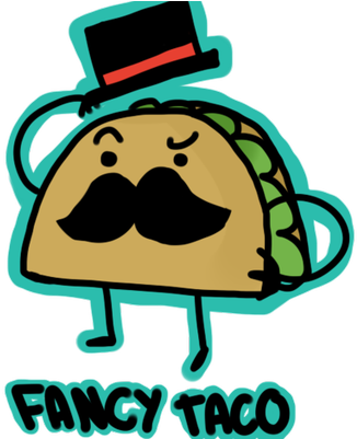 Mustache - Retard - Taco Cartoon (400x400), Png Download