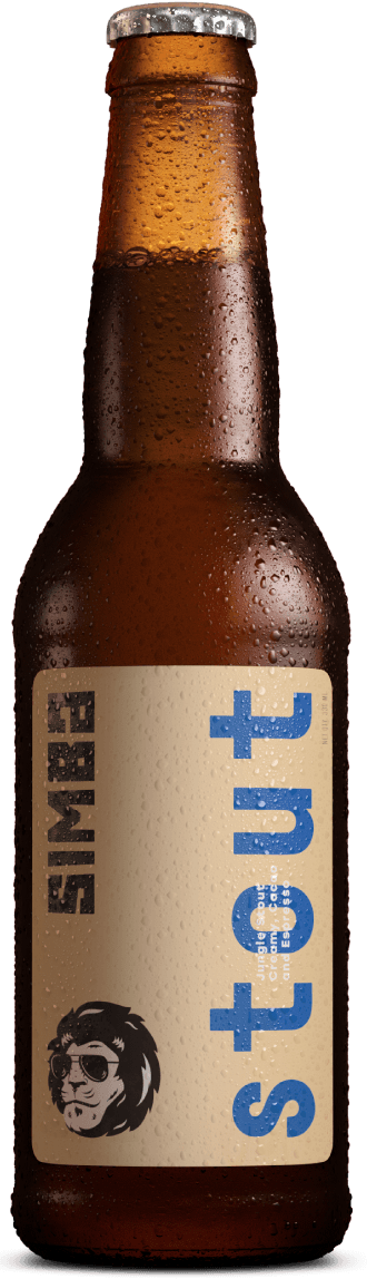 Stout On Black Bg - Simba Stout Beer (330x1148), Png Download