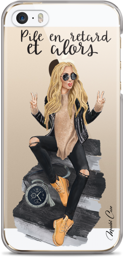 Coque Iphone 5/5s/se Pile En Retard - Iphone (1230x900), Png Download