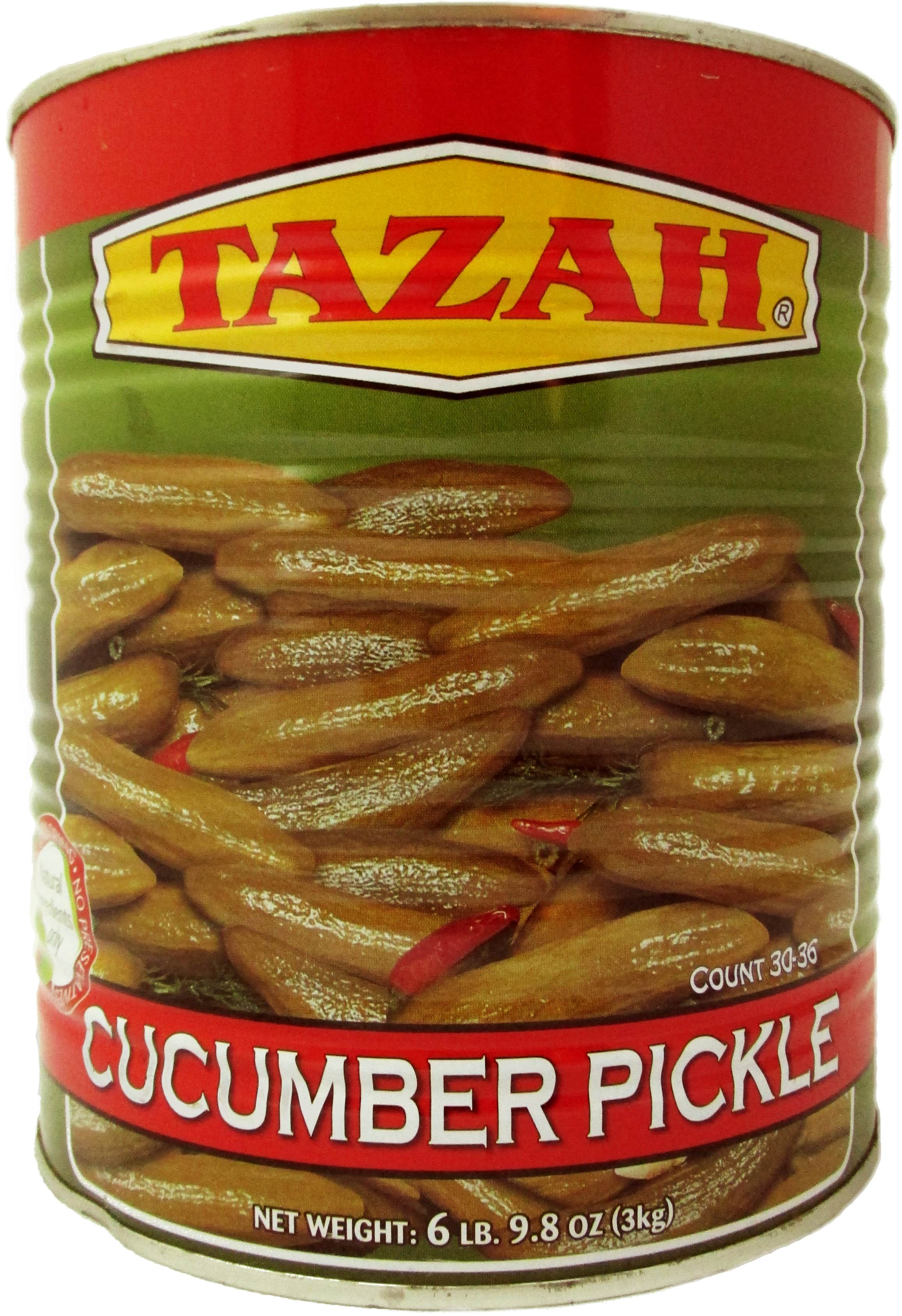 Tazah Cucumber Pickles In Tin (2592x4608), Png Download