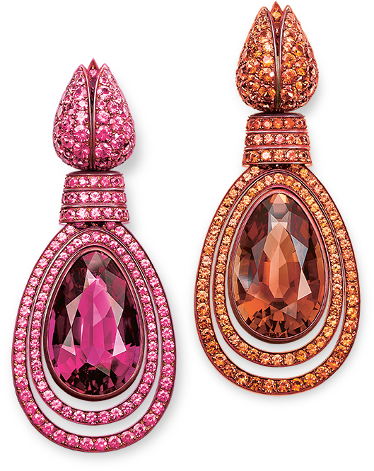 Hemmerle Earrings With Rubellite Tourmaline Sapphires - Earring (800x800), Png Download