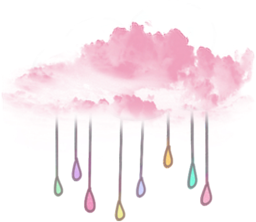 Ftestickers Cloud Pinkcloud Rain Illustration Colorful - Transparent Pink Cloud Png (1024x1024), Png Download