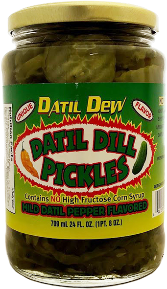 Datil Dew Mild Datil Pickles 24oz - Pickled Cucumber (600x600), Png Download