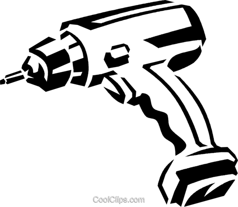 Cordless Drill Royalty Free Vector Clip Art Illustration - Impact Drill Clipart (480x417), Png Download