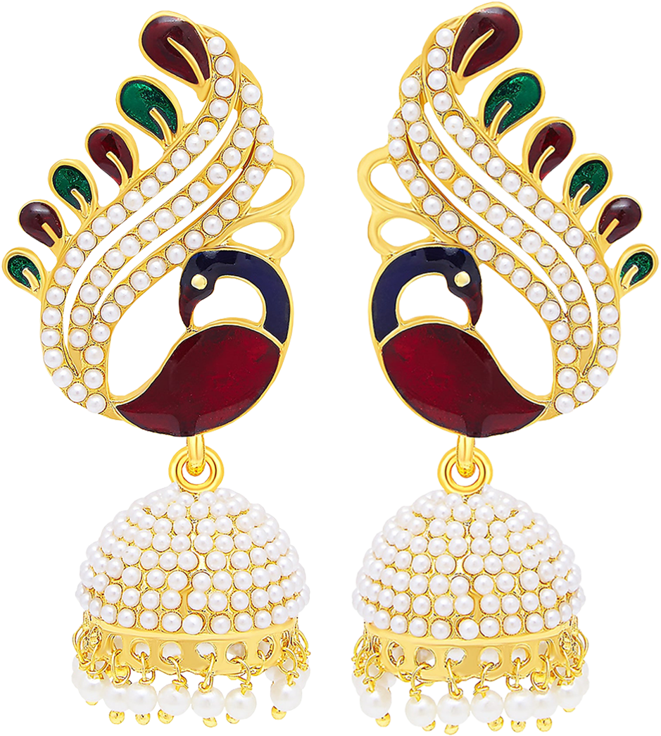 Combo Divine Jhumki Pair Earring Gold Sukkhi Shimmering (1000x1400), Png Download