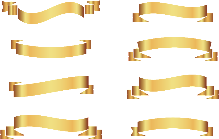Png De Cinta De Oro - Golden Ribbon Vector (1024x716), Png Download