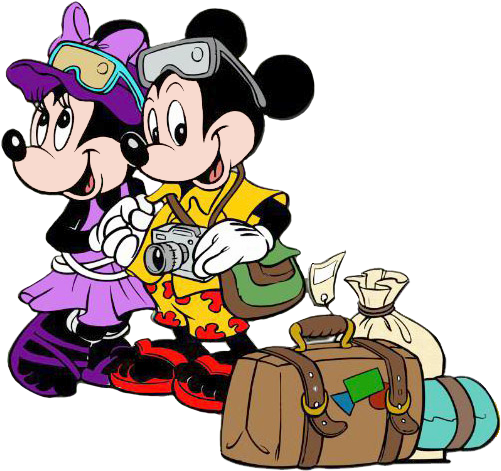 Mickey Mouse Head Silhouette Clipart - Mickey And Minnie Traveling (521x488), Png Download