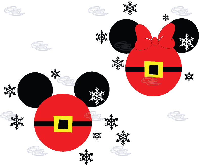 Mickey Mouse Christmas Clip Art 3 - Mickey Mouse Christmas Silhouette (812x697), Png Download