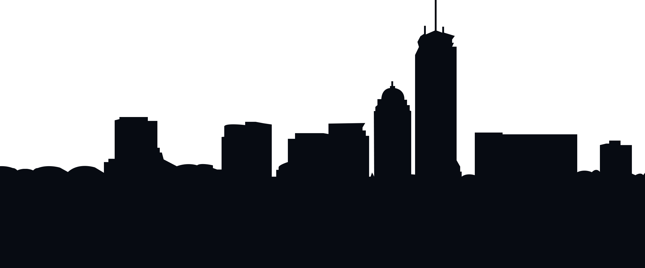 Silhouette Royalty Free City - Boston Skyline Silhouette (2160x900), Png Download