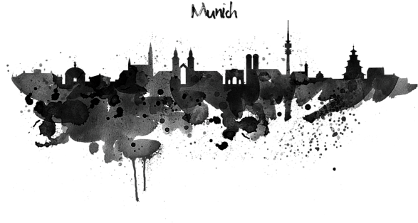 Click And Drag To Re-position The Image, If Desired - Munich Skyline Silhouette (600x388), Png Download