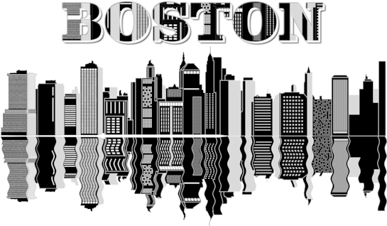 Boston Silhouette Skyline - Boston Skyline Clip Art (544x340), Png Download