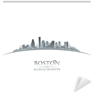 Boston Massachusetts City Skyline Silhouette White - Boston (400x400), Png Download