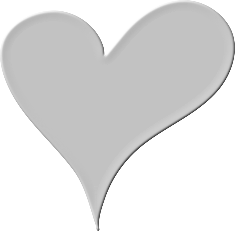 Computer Icons Heart Drawing Grey White - Grey Heart Clipart (762x750), Png Download