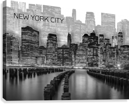 Manhattan Skyline - Manhattan Graphic Art (429x344), Png Download