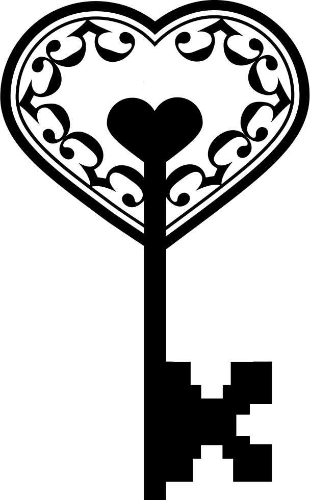 Heart Key Png Photo - Key Heart Png (608x980), Png Download