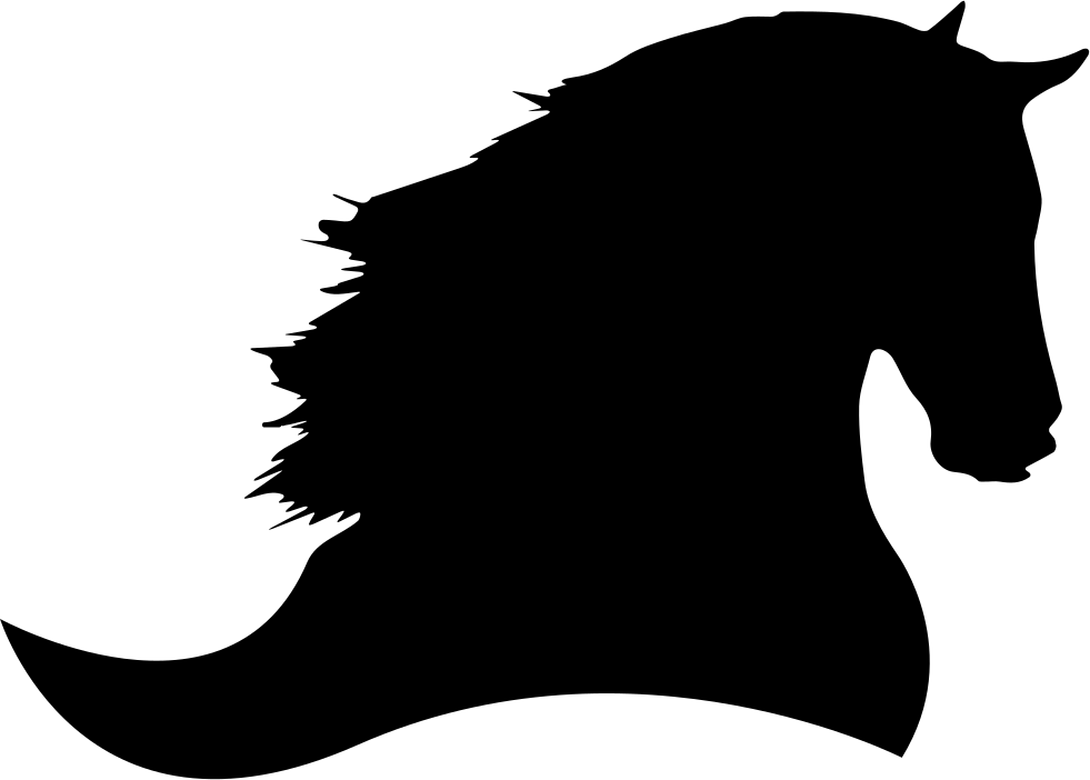 Horse Silhouette Side View To The Right Comments - Horse Head Silhouette Png (981x702), Png Download