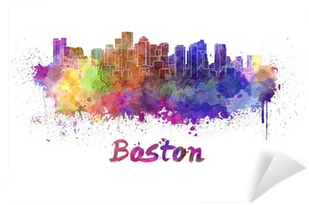 Boston Skyline In Watercolor (400x400), Png Download