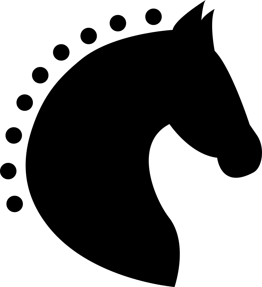 Head Horse Silhouette Side View With Horsehair Of Dots - Cabeza De Caballo Silueta (894x980), Png Download