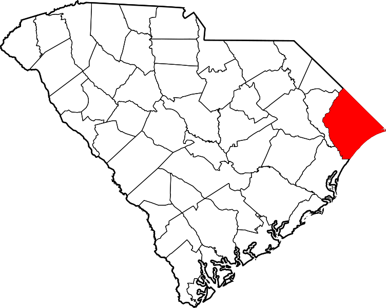 Map Of South Carolina Highlighting Horry County - County Sc (752x599), Png Download