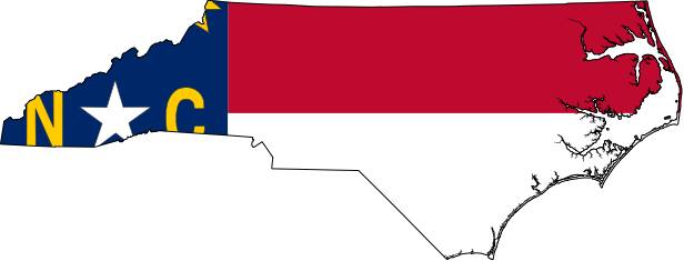 The State Of North Carolina - North Carolina State Outline With Flag ...