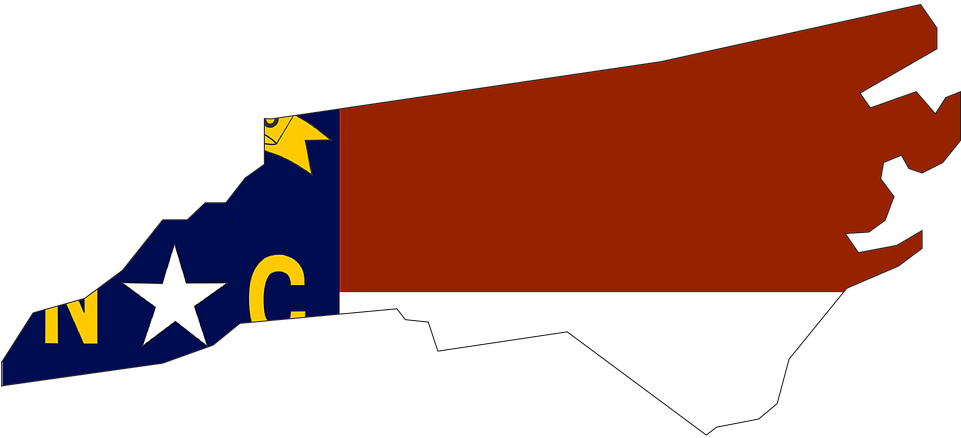 Nc Outline And Flag - North Carolina No Background (960x480), Png Download