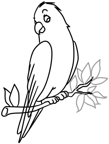 Drawn Brds Tree Drawing - Bird In A Tree Drawing (500x500), Png Download