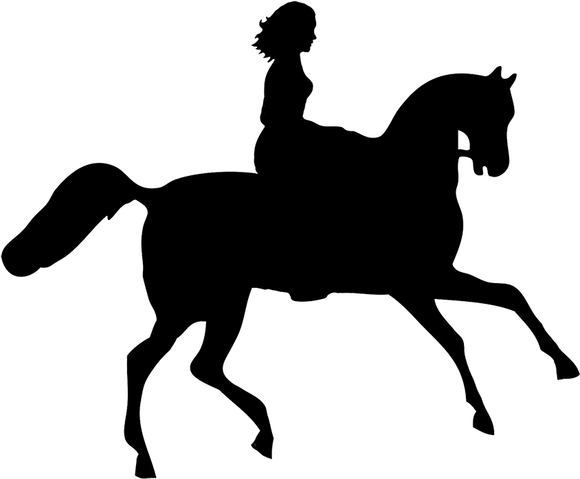 Horse Silhouette - Person On Horse Silhouette (886x729), Png Download