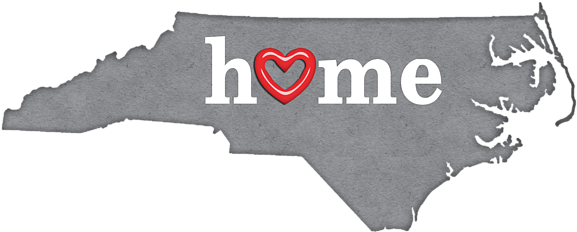 Click And Drag To Re-position The Image, If Desired - State Map Outline North Carolina With Heart (600x244), Png Download