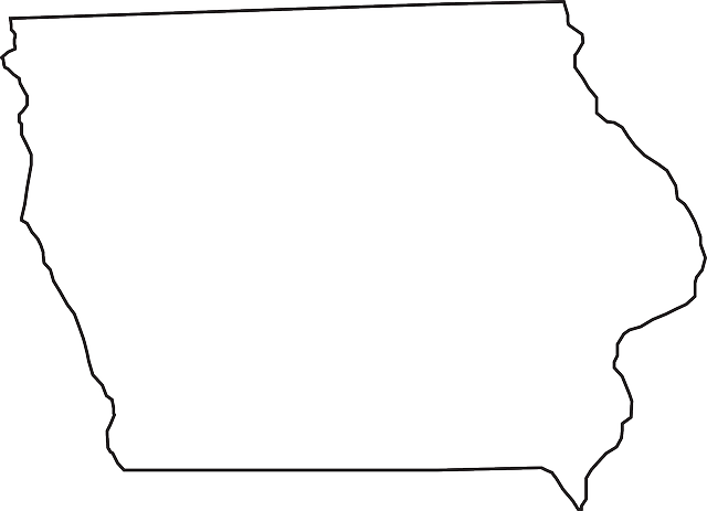 Geography, Outline, States, State, United, America - Black And White State Of Iowa (640x463), Png Download