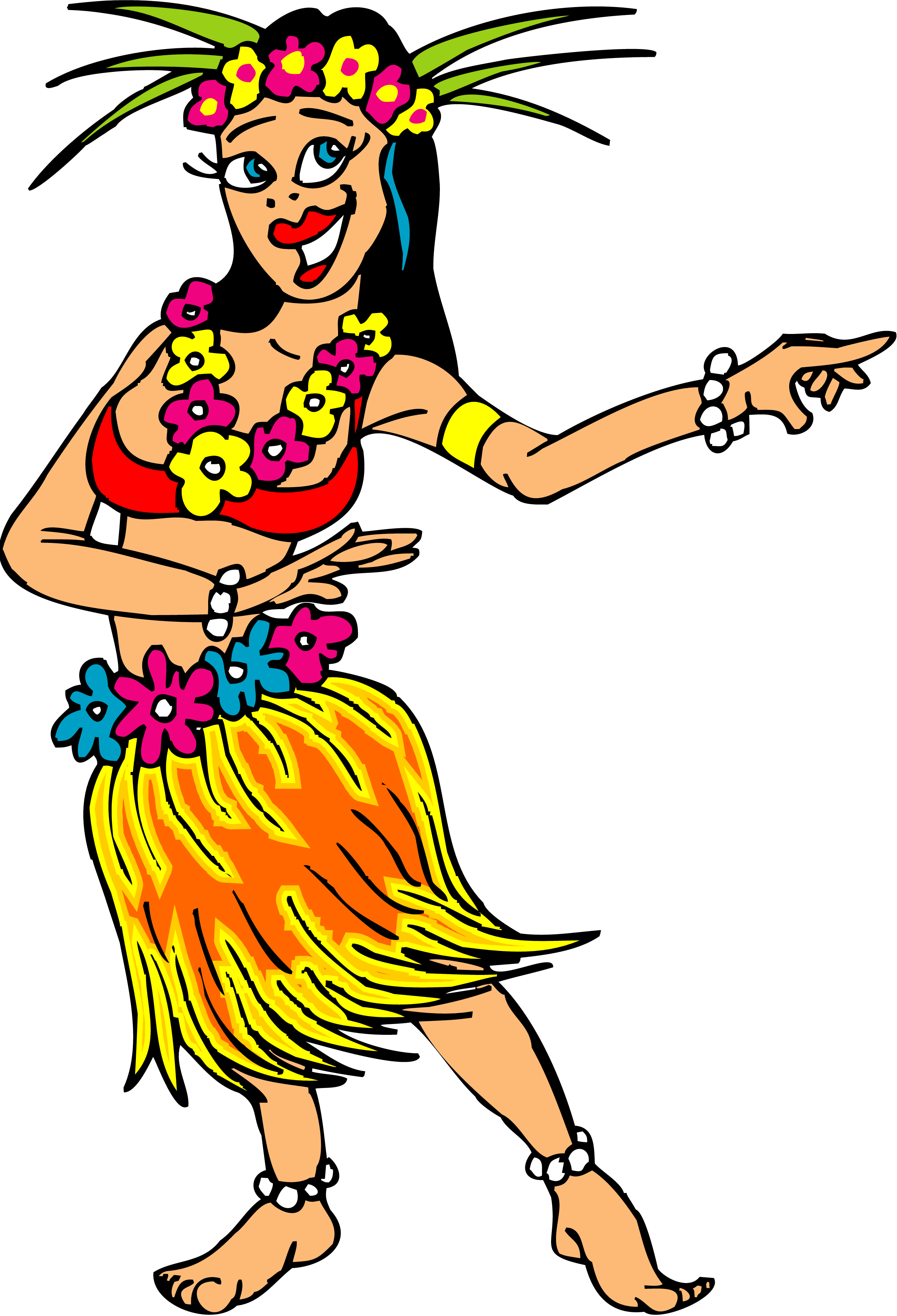 Free Hawaiian Dancer Clipart - Hula Dancing Clipart Png (2396x3515), Png Download