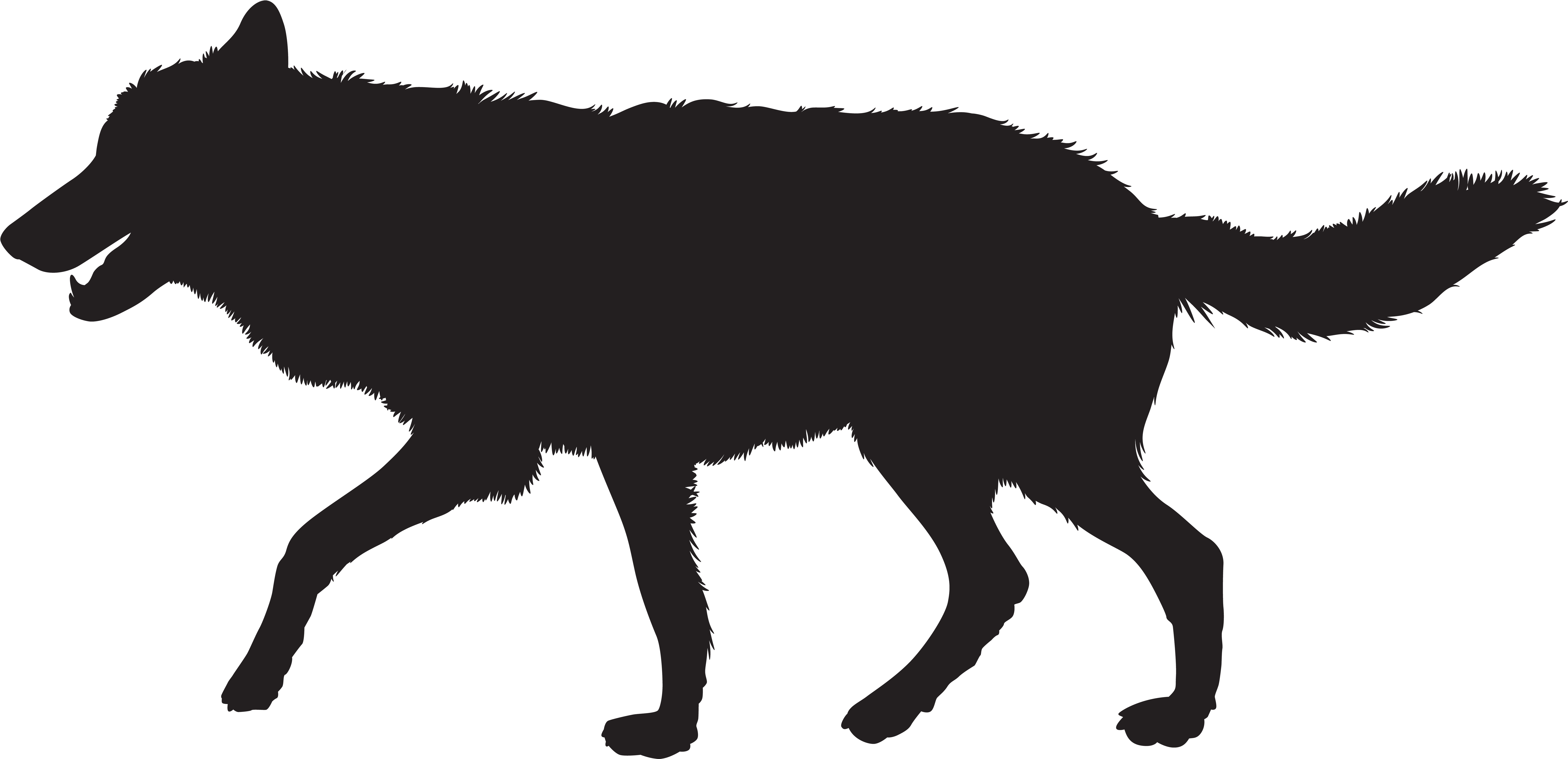 Wolf Silhouette Png Clip Art Imageu200b Gallery Yopriceville - Wolf Silhouette Png (8000x3937), Png Download