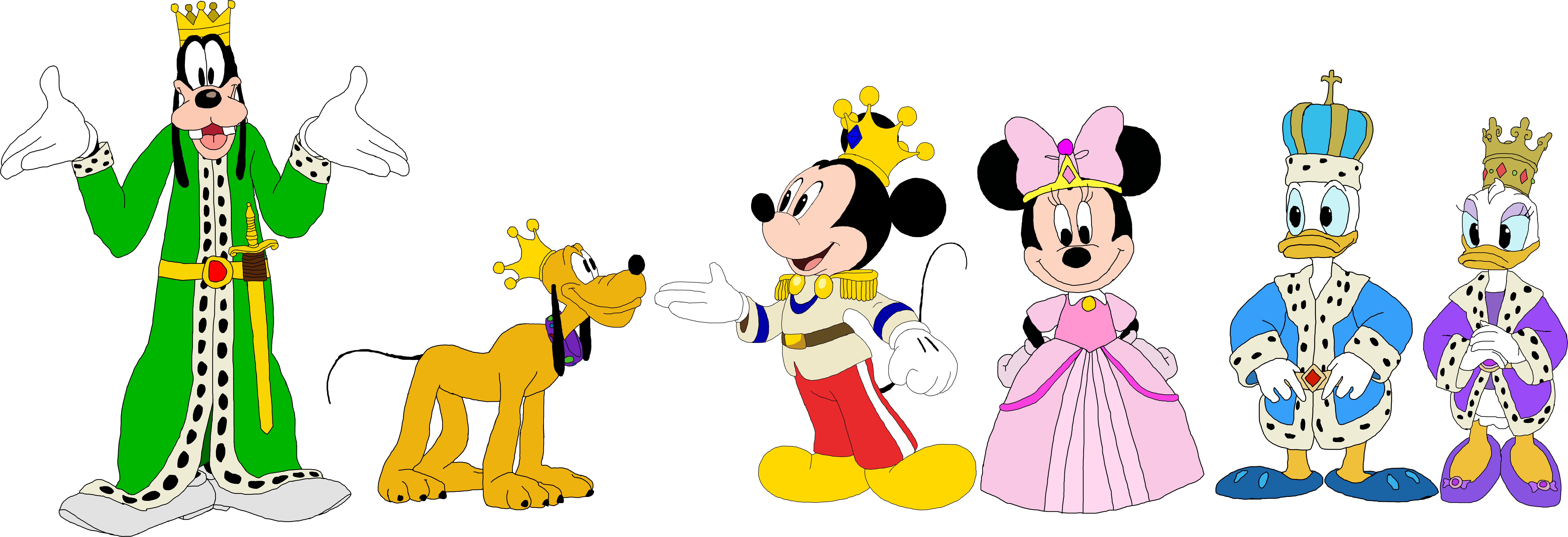 Mickey Mouse Clubhouse Images Mickey Mouse Clubhouse - Mickey And Minnie Princess (10000x3566), Png Download