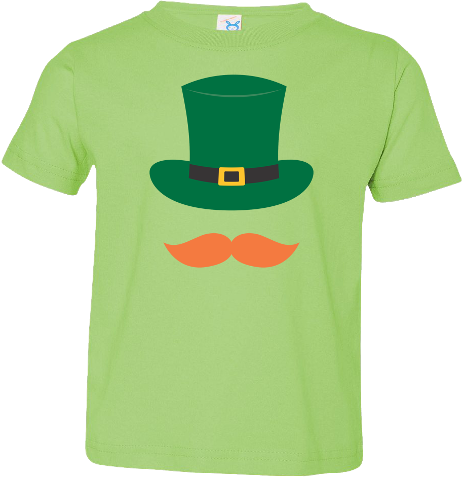Kids Leprechaun Hat And Mustache - T-shirt (720x900), Png Download