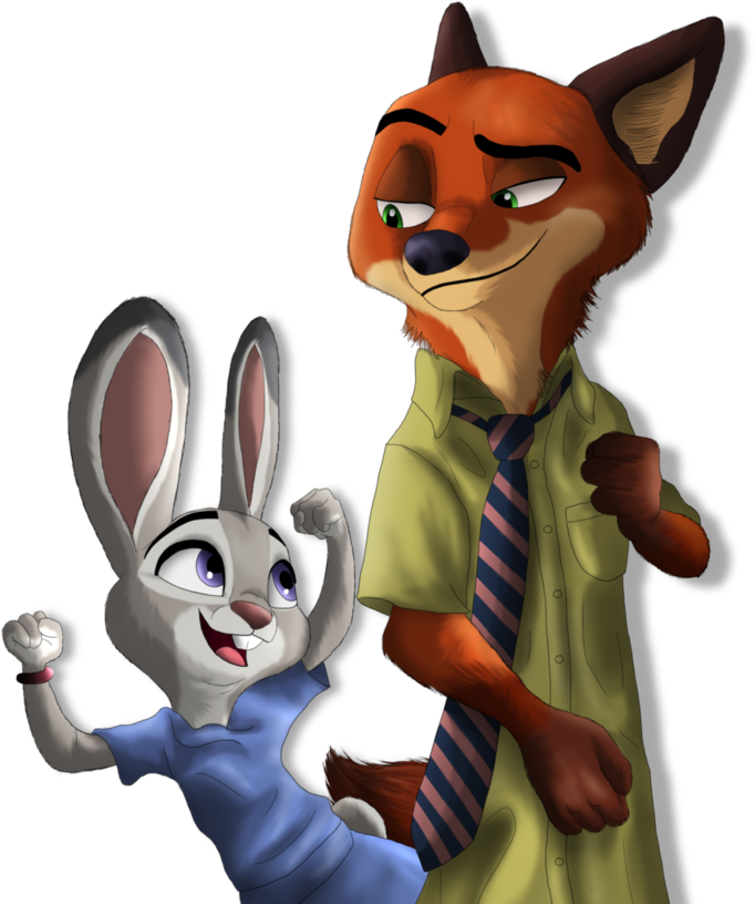 The Foxtrot And The Bunny Hopp Nick And Judy - Nick Wilde Rabbits (900x839), Png Download