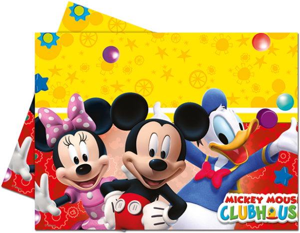 Mickey Mouse Clubhouse Plastic Tablecover - Mickey Mouse Clubhouse Table Cloths (600x487), Png Download
